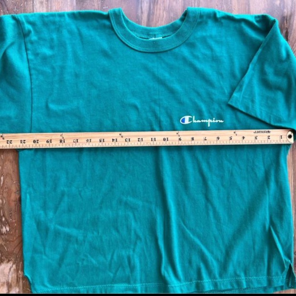 vintage 1980s champion Tee shirt cropped Single Stitch Tee - Picture 5 of 6